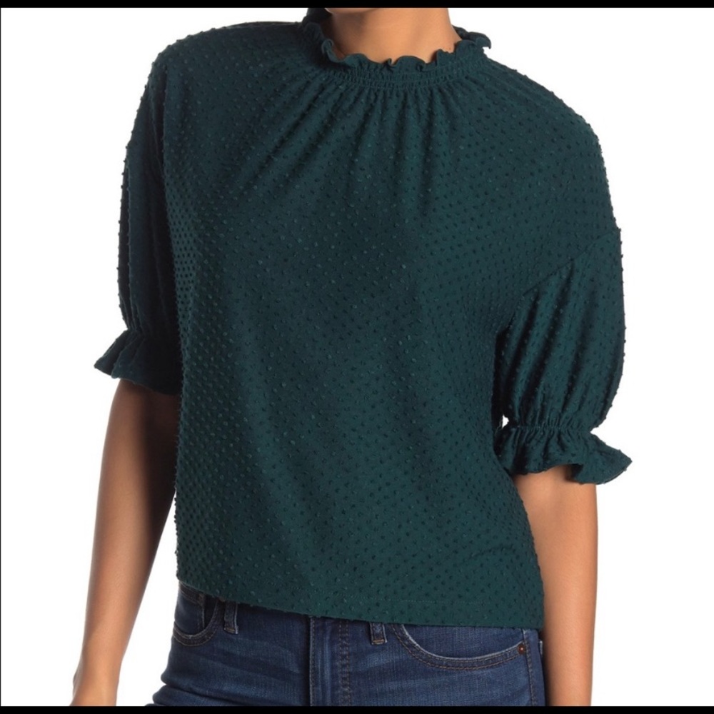 Hunter green Madewell Clip dot top
